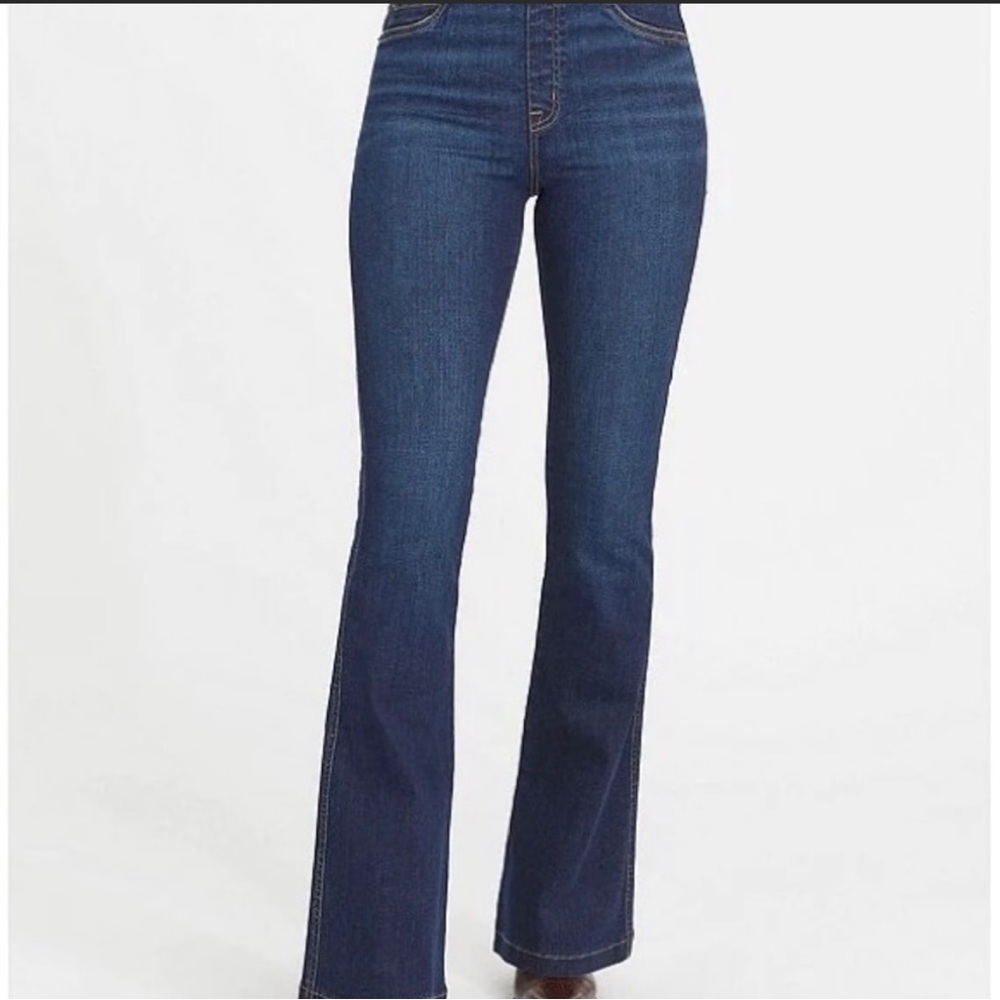SPANX flare denim pull-on jeans midnight tall large